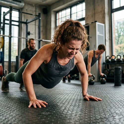 ból łokcia podczas pompek